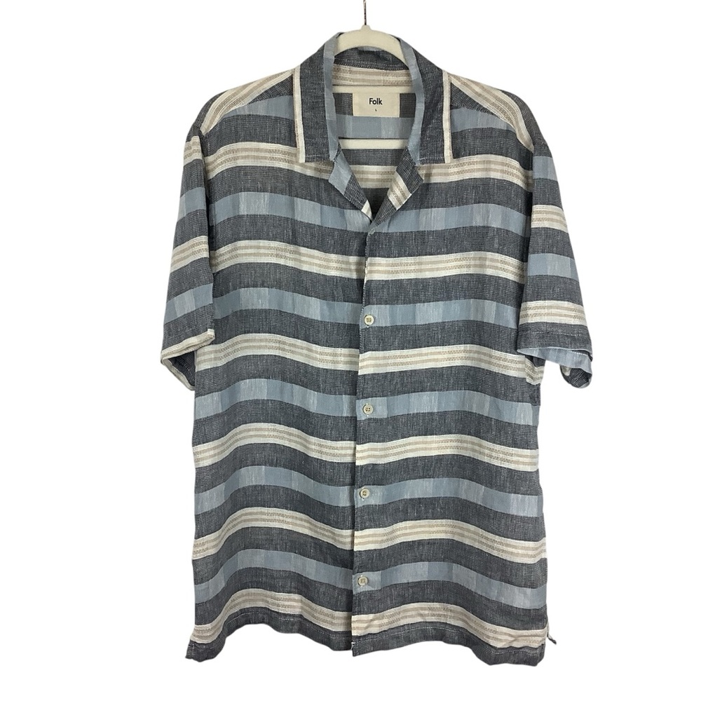 Folk Ridge Short Sleeve Linen Blend Button Up Shirt